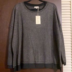 La Miel Black/Gray Top L NWT